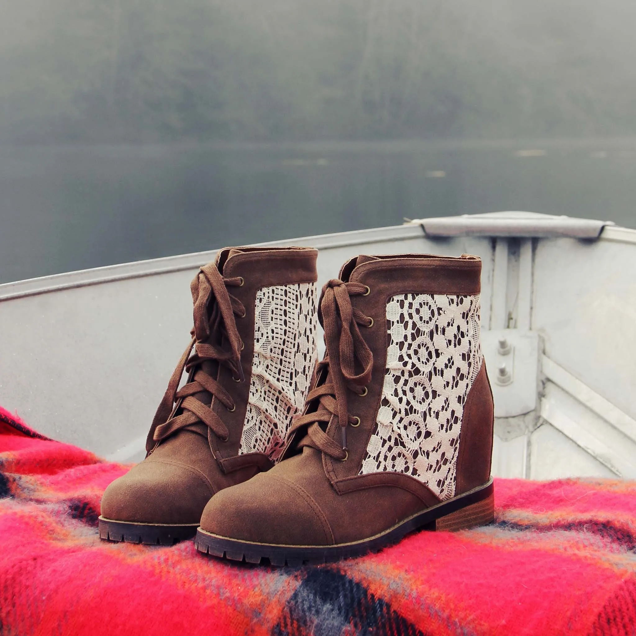 Misty Lake Lace Boots