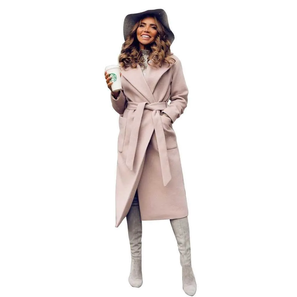 Outerwear belted Women's wool coats