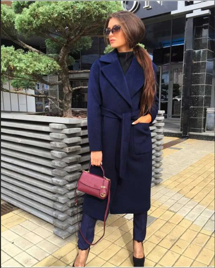 Outerwear belted Women's wool coats