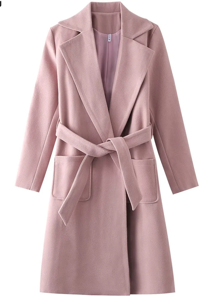 Outerwear belted Women's wool coats