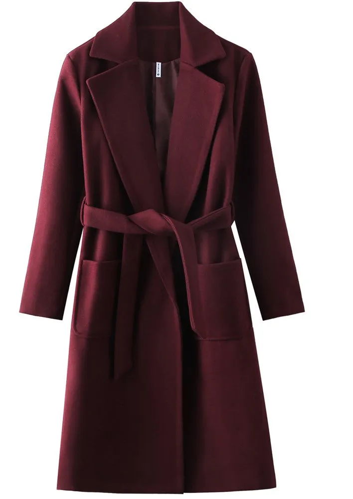 Outerwear belted Women's wool coats