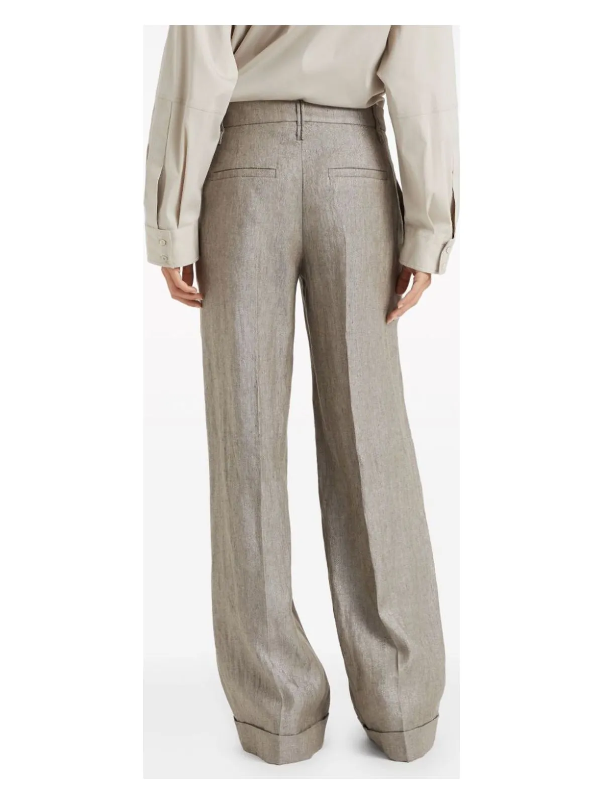 PRESSED CREASE WIDE LEG TROUSERS