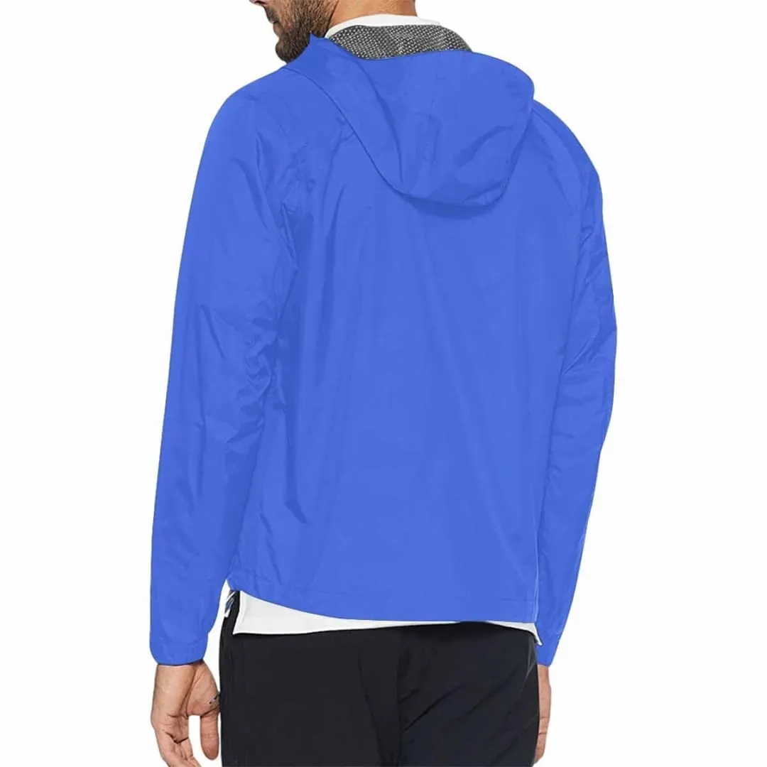 Royal Blue Hooded Windbreaker Jacket - Men / Women