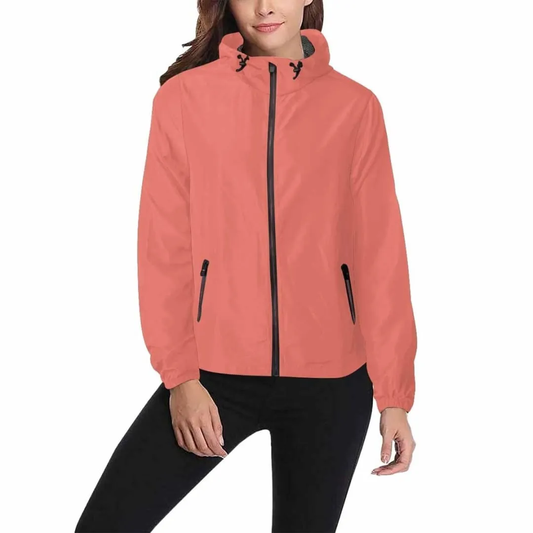 Salmon Red Hooded Windbreaker Jacket - Men / Women