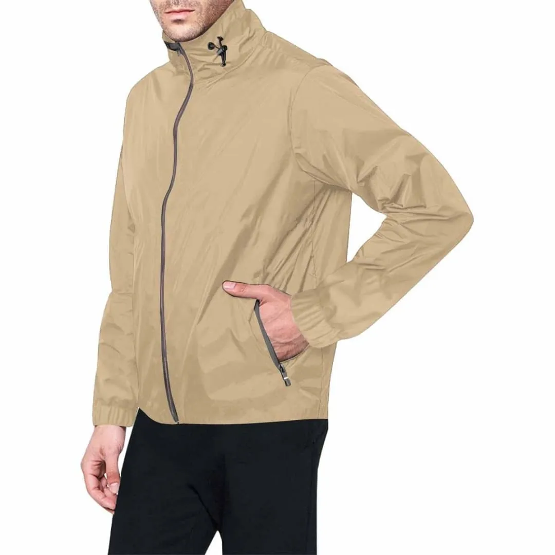 Tan Brown Hooded Windbreaker Jacket - Men / Women