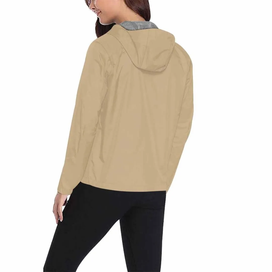 Tan Brown Hooded Windbreaker Jacket - Men / Women