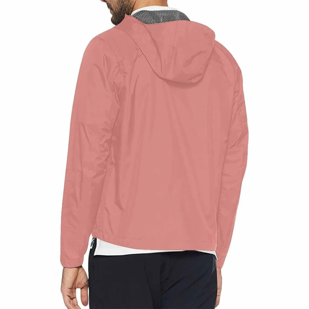 Tiger Lily Pink Hooded Windbreaker Jacket - Men / Women