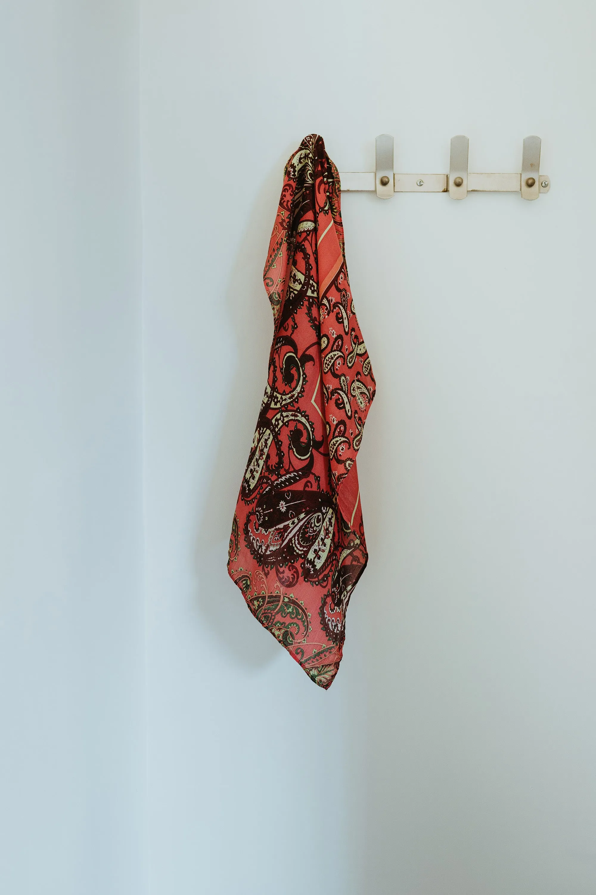 Twill Print Scarf - Cerise/Fern Paisley