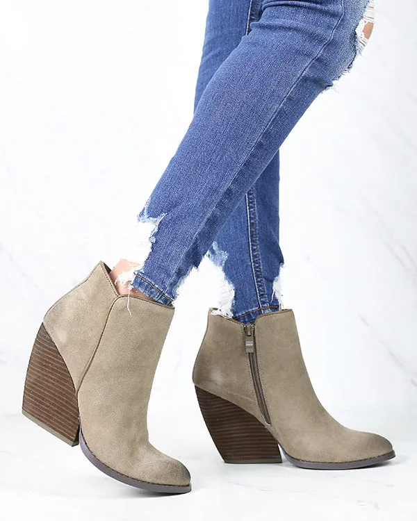 Very Volatile - Whitby Demi Wedge Suede Ankle Bootie in More Colors