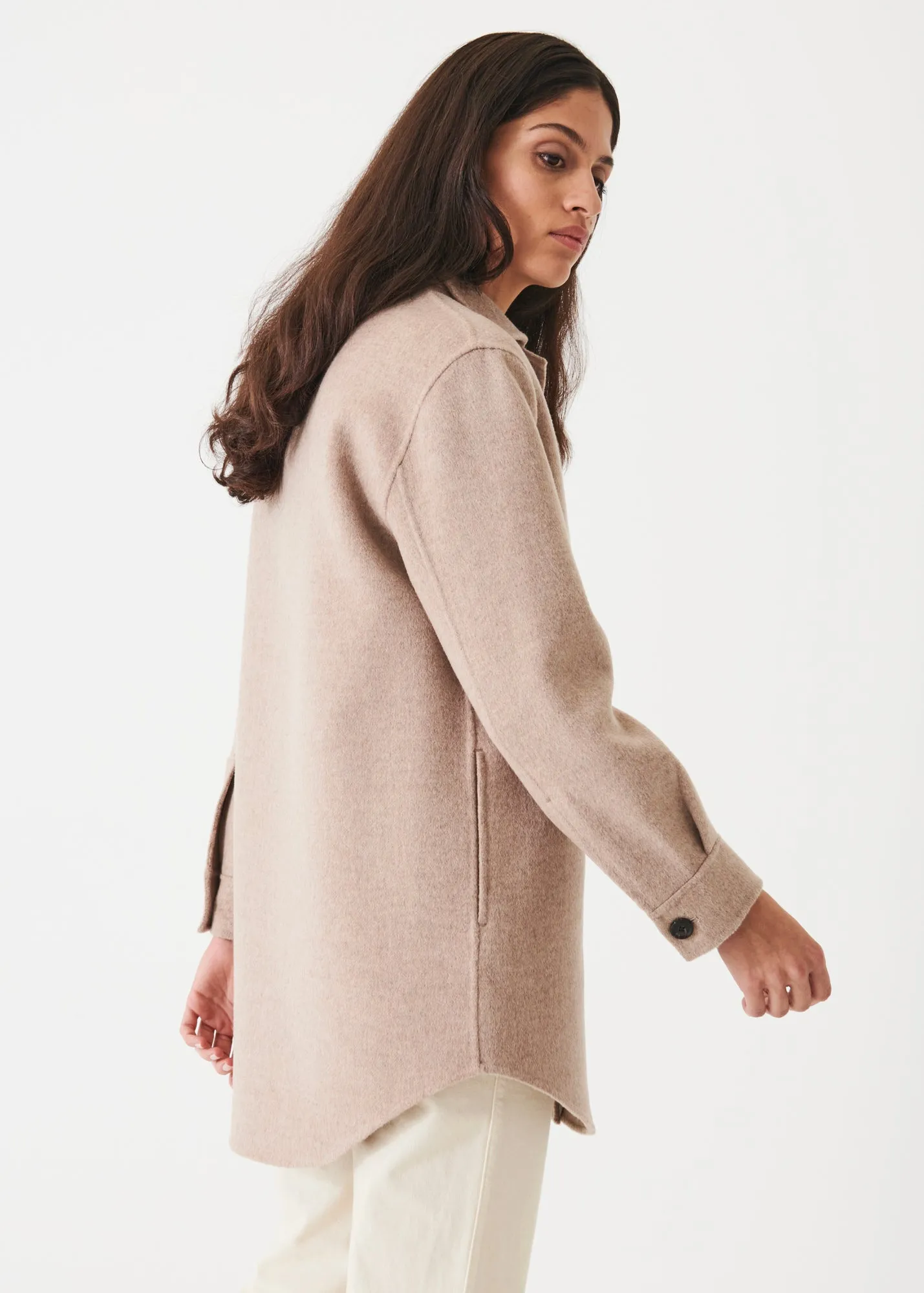 Wool Cashmere Shirt Jacket