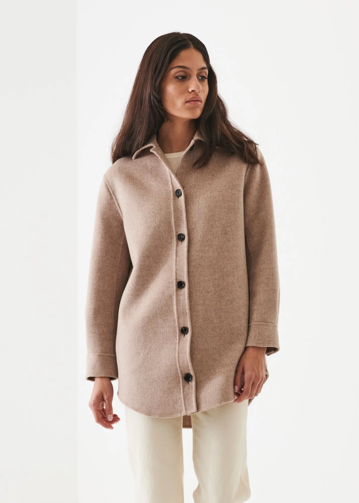 Wool Cashmere Shirt Jacket