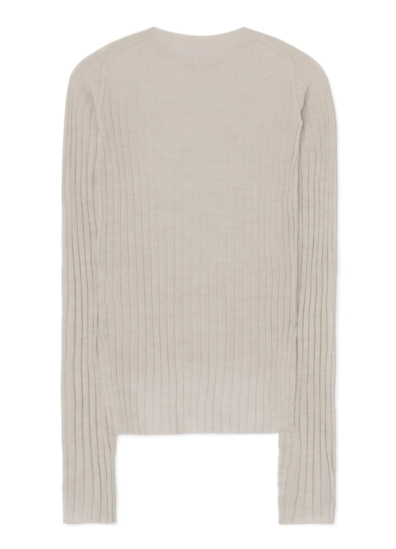 WOOL CREW NECK RIB KNIT