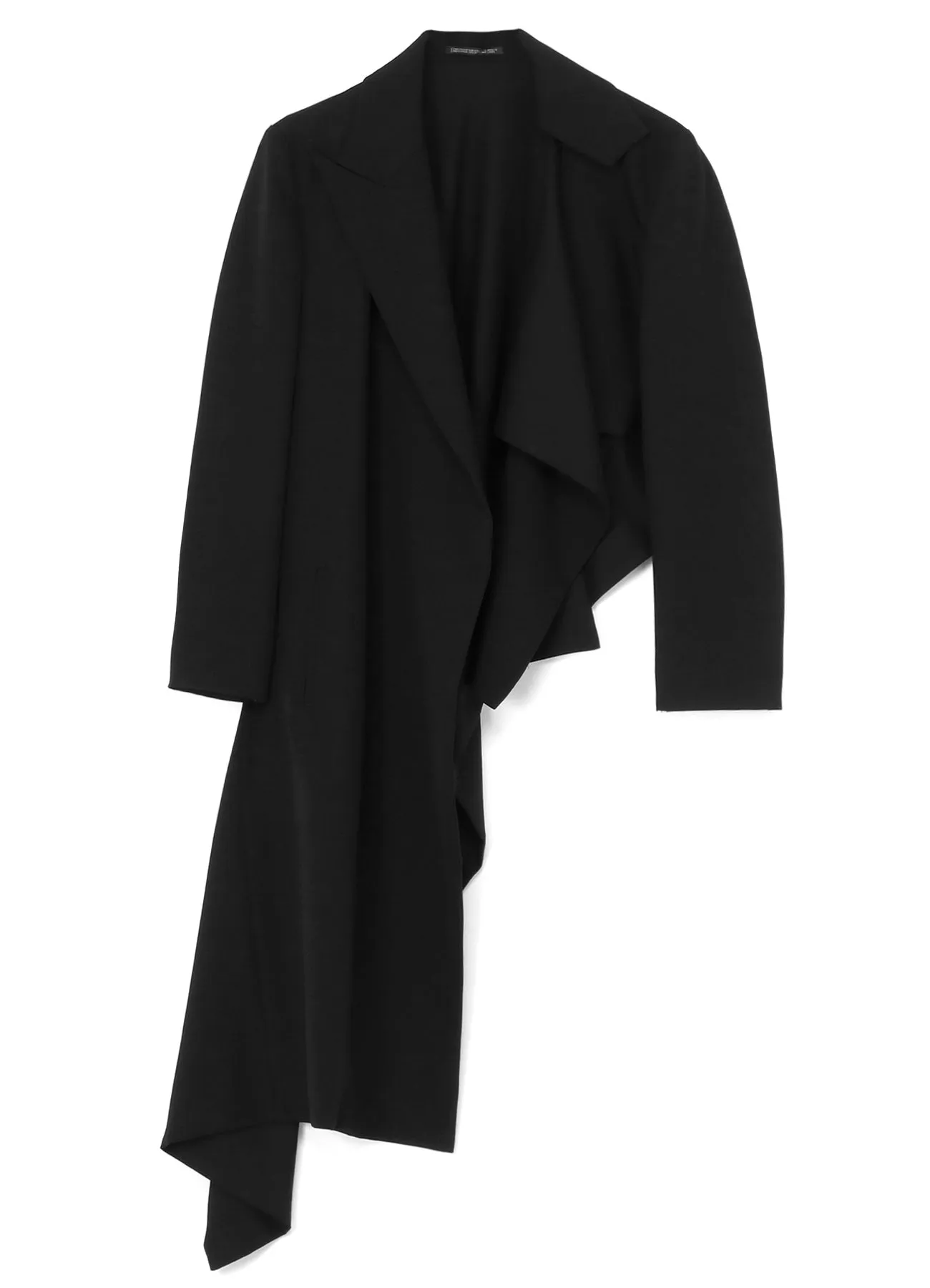 WOOL GABARDINE ASYMMETRIC LONG JACKET