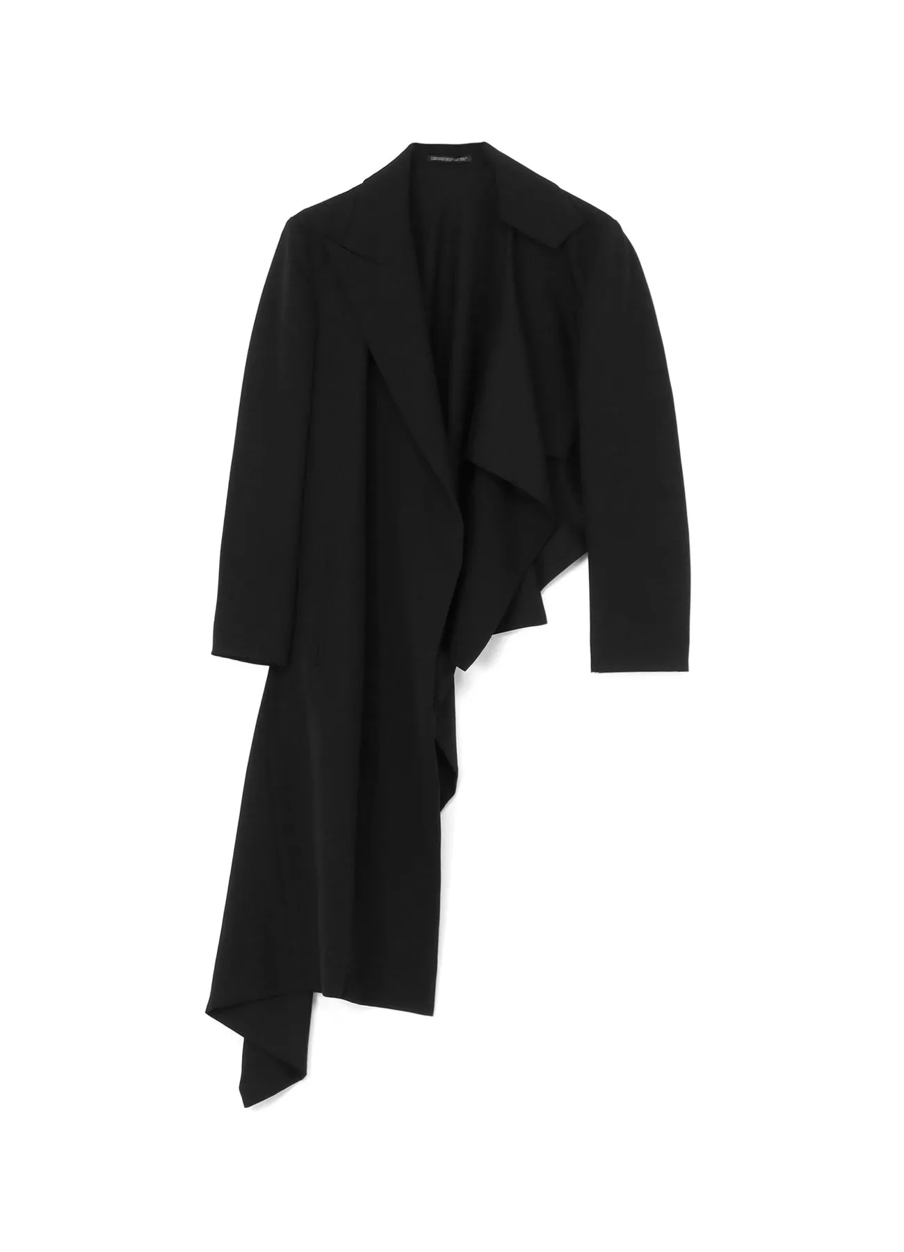 WOOL GABARDINE ASYMMETRIC LONG JACKET